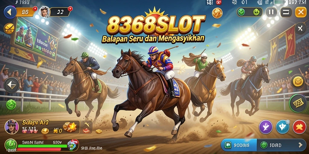 Screenshot gameplay 8368SLOT yang menampilkan aksi balapan seru.