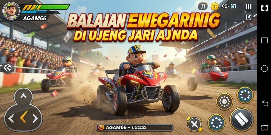 Screenshot gameplay AGAM66 menampilkan balapan mendebarkan dan grafis luar biasa.