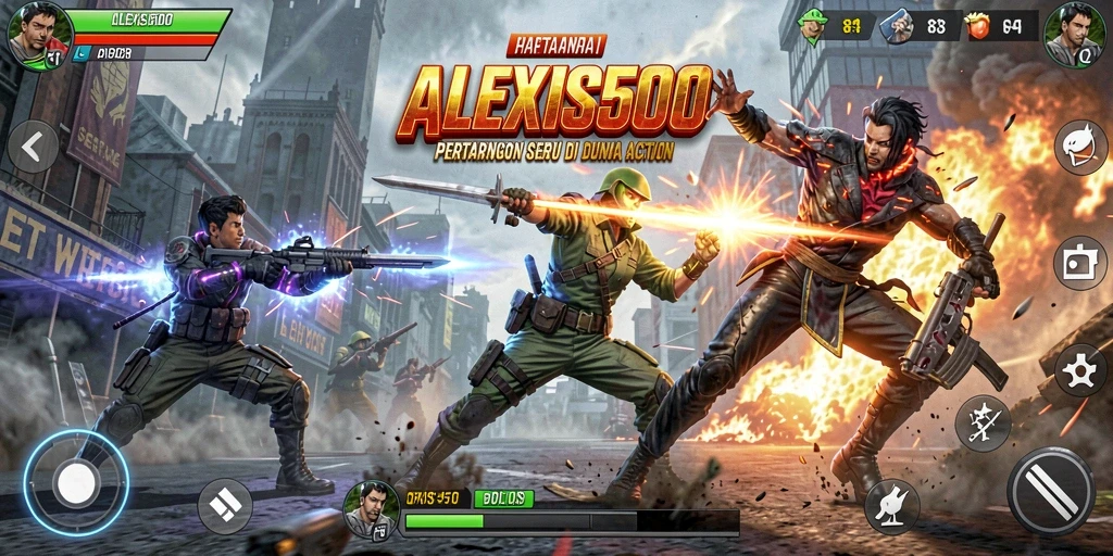Tampilan seru dari gameplay ALEXIS500 yang penuh aksi.