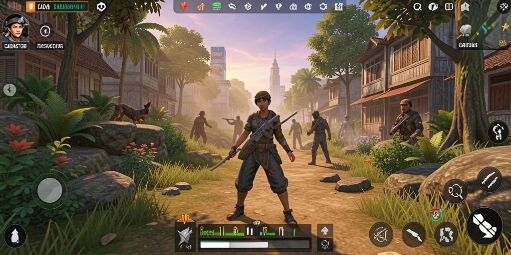 Screenshot dari gameplay CADAS138 yang menunjukkan interaksi karakter.