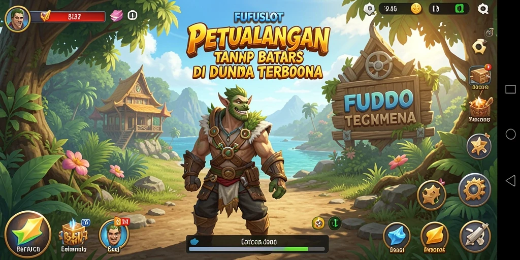 Screenshot utama FUFUSLOT menampilkan aksi seru dalam dunia terbuka.