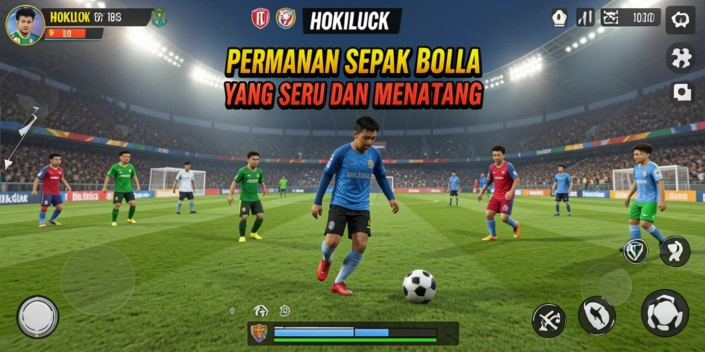 Tampilan gameplay HOKILUCK yang mendebarkan saat bertanding di lapangan.