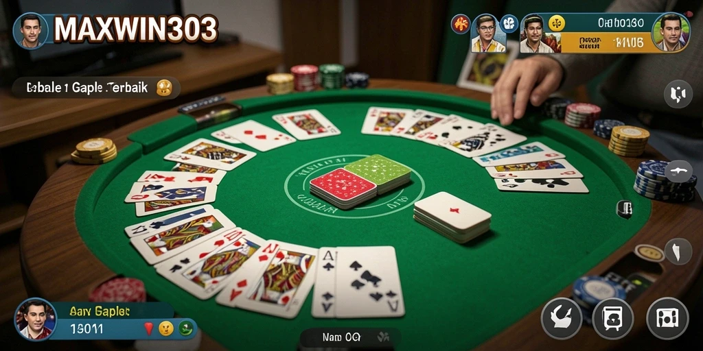 Tampilan menarik dari gameplay Gaple di MAXWIN303.