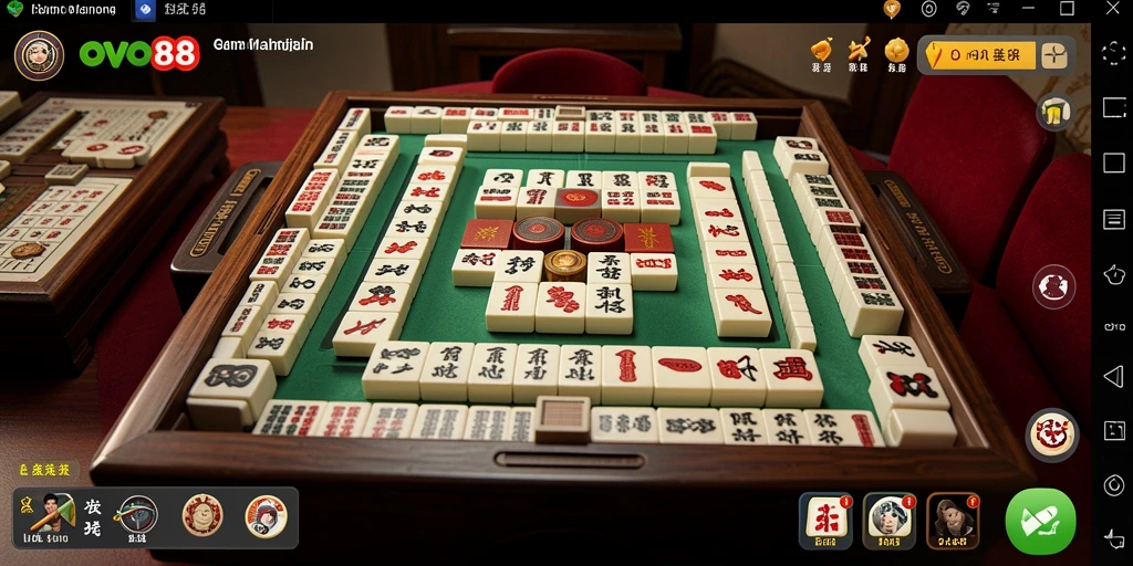 Screenshot gameplay OVO88 yang menampilkan momen seru permainan Mahjong.