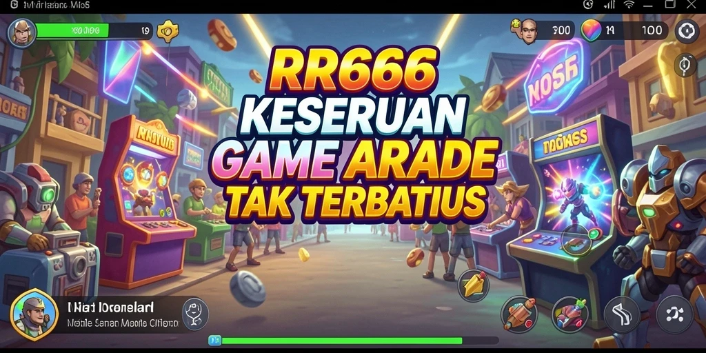 Tangkapan layar gameplay RR666 dengan aksi penuh warna dan energi.